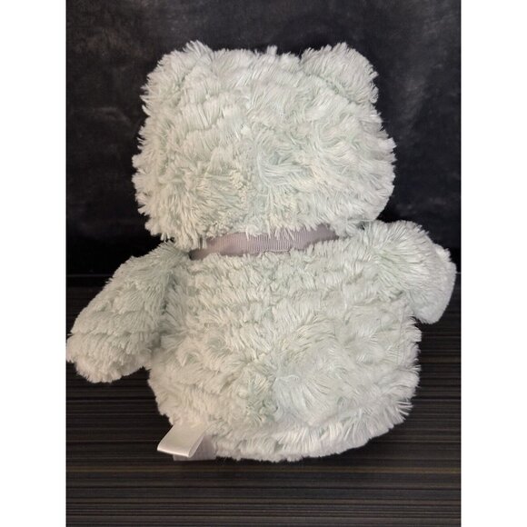 Animal Adventure Mint Green White Teddy Bear Plush 11 Inch Shaggy Green Bow 2017 - Picture 5 of 10
